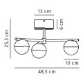 Lampa sufitowa kule Contina, czarna - Nordlux