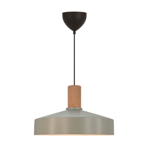 Nowoczesna lampa wisząca z oprawą z korka Elvas, zielona - Nordlux