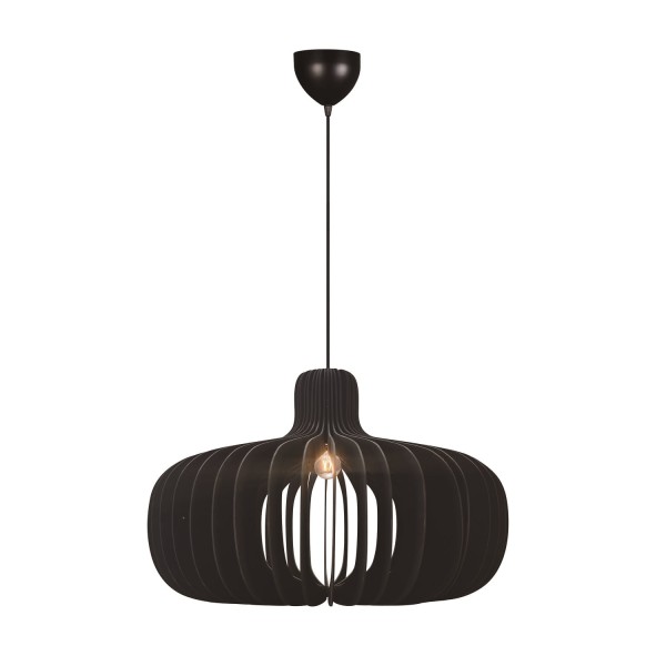 Lampa drewniana wisząca Hazo 65, czarna - Nordlux