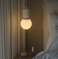 Lampa wisząca szklana kula z rowkowaną oprawą Sadie, beż - Nordlux