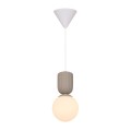 Lampa wisząca szklana kula z rowkowaną oprawą Sadie, beż - Nordlux