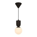 Lampa wisząca szklana kula z rowkowaną oprawą Sadie, czarna - Nordlux