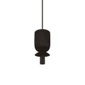 Lampa wisząca szklana kula z rowkowaną oprawą Sadie, czarna - Nordlux