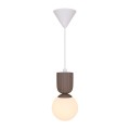Lampa wisząca szklana kula z rowkowaną oprawą Sadie, brąz - Nordlux