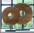 Drewniana dekoracja stojąca Teak Disc M z drewna tekowego - Bazar Bizar