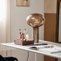 Lampa stołowa marmur ze szklanym kloszem Bes - Nordal