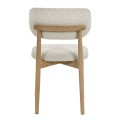 Krzesła na drewnianych nogach z tapicerką bouclé Hazel, off-white, 2 szt - Pomax