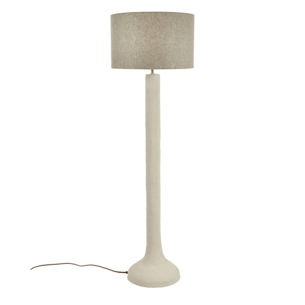 Lampa podłogowa Eivissa z papier-mâché i lnu - Pomax