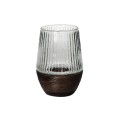 Świecznik tealight drewniany ze szklanym kloszem Arbre 14, ciemnobrązowy - Pomax