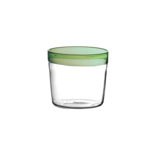 Małe szklanki ze szkła borokrzemowego z paskiem Tarifa 100 ml, zielone, 6-pak - Pomax