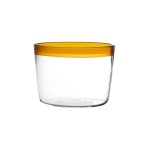 Niskie szklanki ze szkła borokrzemowego z paskiem Tarifa 200 ml, bursztyn, 6-pak - Pomax