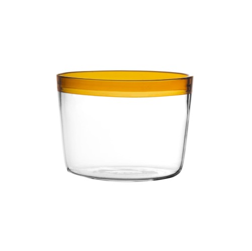 Niskie szklanki ze szkła borokrzemowego z paskiem Tarifa 200 ml, bursztyn, 6-pak - Pomax
