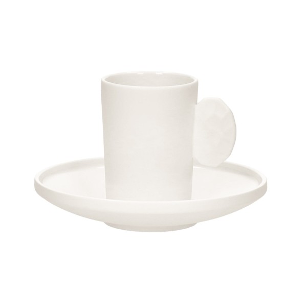 Filiżanki ze spodkiem porcelanowe Leggero 100 ml białe, 4 szt - Pomax