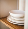 Talerze deserowe z rantem porcelanowe Leggero białe, 4 szt - Pomax
