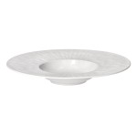 Talerze głębokie porcelanowe z nieregularnym wzorem Leggero 28 białe, 4 szt - Pomax