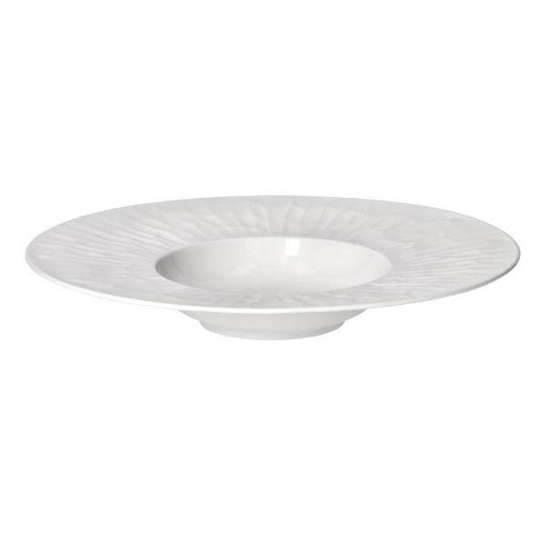 Talerze głębokie porcelanowe z nieregularnym wzorem Leggero 28 białe, 4 szt - Pomax