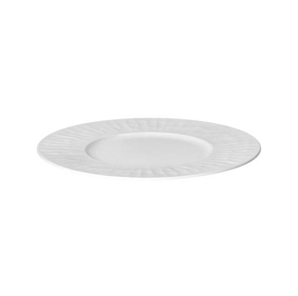 Talerze deserowe porcelanowe z nieregularnym wzorem Leggero białe, 4 szt - Pomax