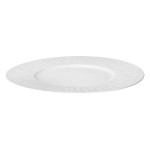 Talerze obiadowe porcelanowe z nieregularnym wzorem Leggero 27 białe, 4 szt - Pomax