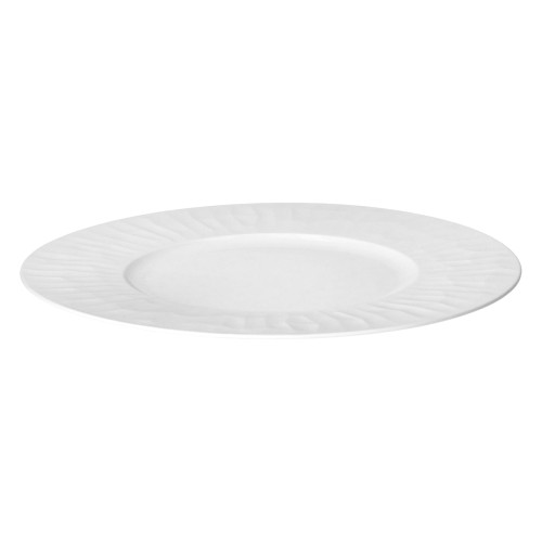Talerze obiadowe porcelanowe z nieregularnym wzorem Leggero 27 białe, 4 szt - Pomax