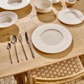 Talerze obiadowe porcelanowe z nieregularnym wzorem Leggero 29 białe, 4 szt - Pomax