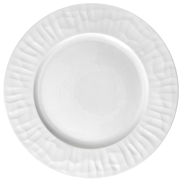 Talerze obiadowe porcelanowe z nieregularnym wzorem Leggero 29 białe, 4 szt - Pomax