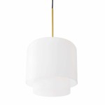Szklana lampa wisząca Megumi Ø28, opal mosiądz - PLEASE WAIT to be SEATED