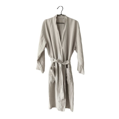 Szlafrok lniany Laval L/XL, naturalny - Tell Me More