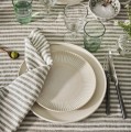 Lniany obrus w paski Leon 145x145, Seagrass - Tell Me More