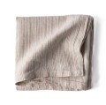 Obrus z miękkiego lnu stone washed 145x145, Hazelnut stripe - Tell Me More