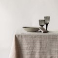Obrus z miękkiego lnu stone washed 145x145, Hazelnut stripe - Tell Me More