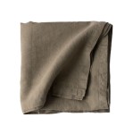 Obrus z miękkiego lnu stone washed 145x145, Olive - Tell Me More