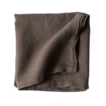 Obrus z miękkiego lnu stone washed 175x175, Taupe - Tell Me More
