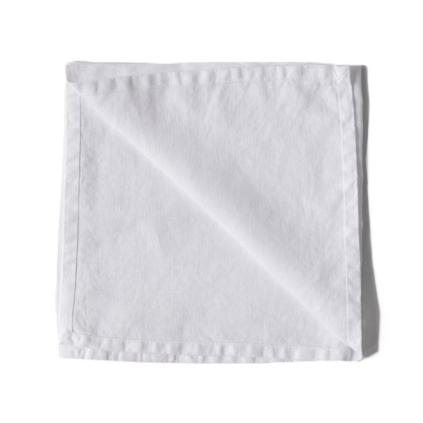 Lniane serwetki na stół z lnu stonewashed białe, 4 szt - Tell Me More