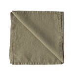 Lniane serwetki na stół z lnu stonewashed Olive, 4 szt - Tell Me More