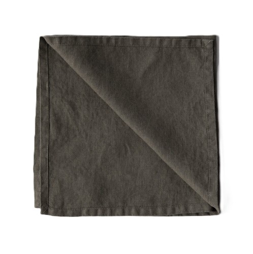 Lniane serwetki na stół z lnu stonewashed Taupe, 4 szt - Tell Me More