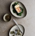 Ceramiczne talerze obiadowe Mame Oyster, 6 szt - Muubs