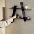 Czarna półka na ścianę metalowa A-Shelf 78x12x67 - Andersen Furniture
