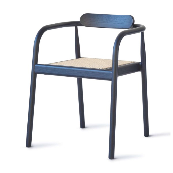 Designerskie krzesło z plecionym siedziskiem Ahm, Navy Blue - PLEASE WAIT to be SEATED