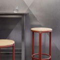 Hoker kuchenny Hardie 75, czerwony z czarnym siedziskiem - PLEASE WAIT to be SEATED