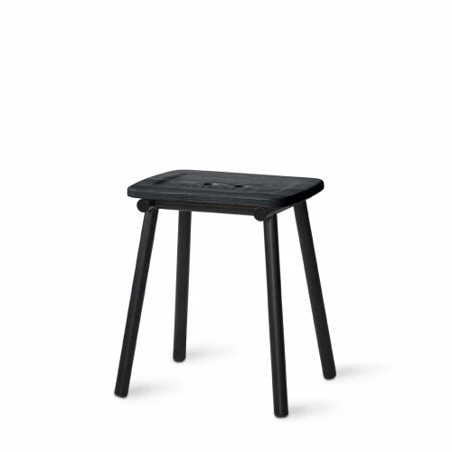 Stołek z jesionowym siedziskiem, Tubby Tube Black 45 - PLEASE WAIT to be SEATED