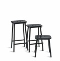 Stołek z jesionowym siedziskiem, Tubby Tube Black 45 - PLEASE WAIT to be SEATED