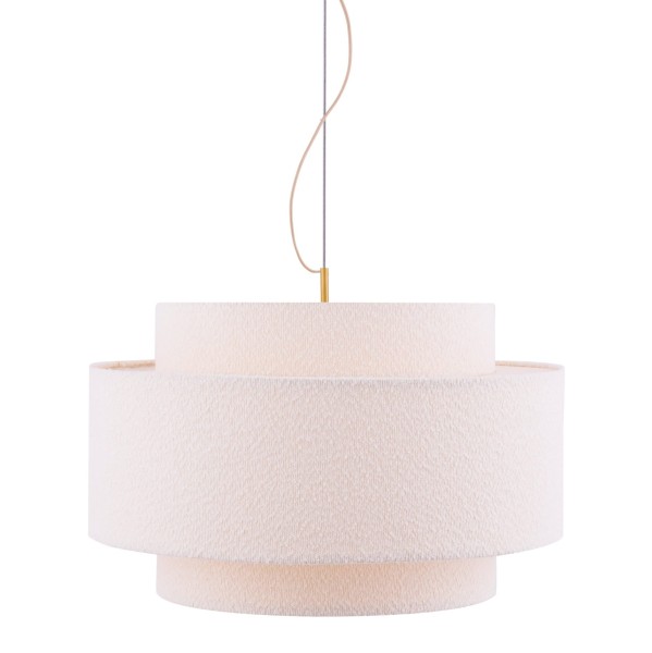 Lampa wisząca tekstylna bouclé Noah 70, biała - Globen Lighting