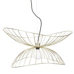 Metalowa lampa wisząca o falującym kształcie Ray 70, mosiężny - Globen Lighting