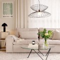 Metalowa lampa wisząca o falującym kształcie Ray 70, czarna - Globen Lighting