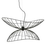 Metalowa lampa wisząca o falującym kształcie Ray 70, czarna - Globen Lighting