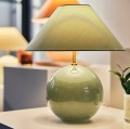 Lampa stołowa kula ze stożkowym kloszem Iris 35, zielona - Globen Lighting