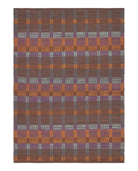 Dywanik z bawełny z recyklingu Iris 80x200, brązowy - Finarte