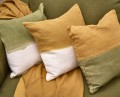 Poduszka dekoracyjna z lnu i bawełny Nuru Curry Khaki 45x45 - Pomax