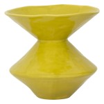 Geometryczny wazon ceramiczny Zale, limonkowy żółty - UNC