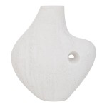 Biały wazon ceramiczny o organicznym asymetrycznym kształcie Talvi - UNC